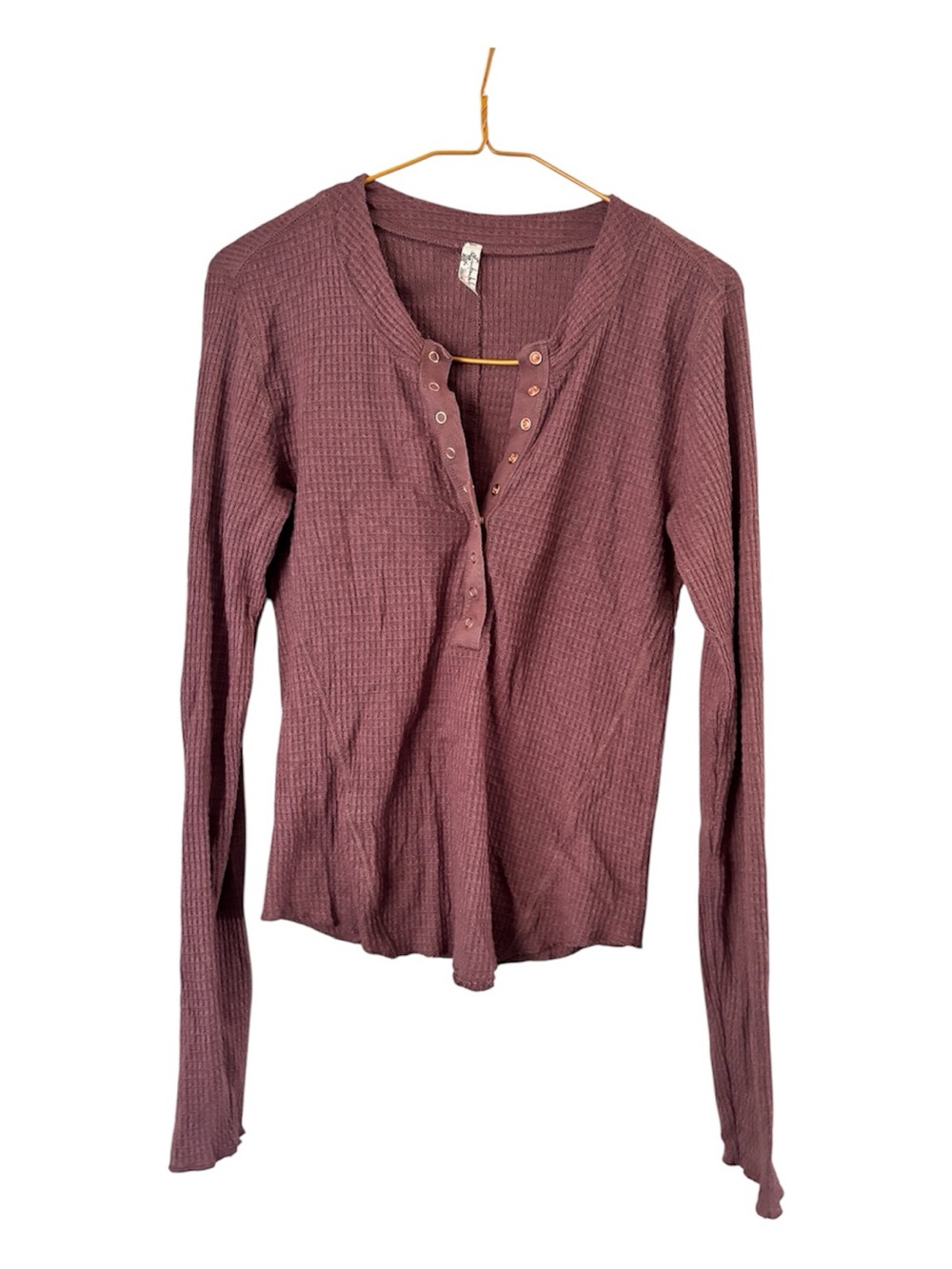 Free People Intimately One Of The Girls Henley Burgundy Size M